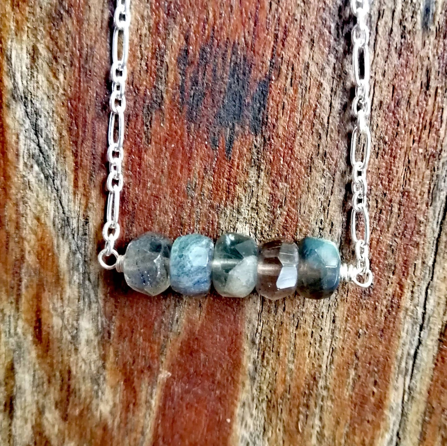 Faceted Labradorite on a Sterling Chain - Crown Chakra - Clear and Protect your Aura